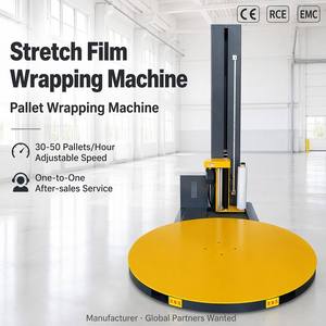 Semi-Automatic Pallet Wrapping Machine PE Film Stretch Rotary Turntable Wrapper Sealer Warehouse Industrial Logistics Pack