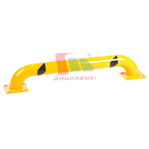 Heavy Duty Single Pipe Curved Anti Collision Steel Barrier High Visibility Safety Guard for Logistics Parking Lot