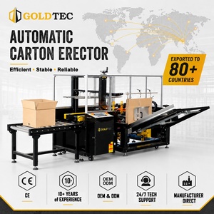 Goldtec OEM Automatic Warehouse Adjustable Carton Erecting Machine Cardboard Packaging Machine Box Erector for Logistics